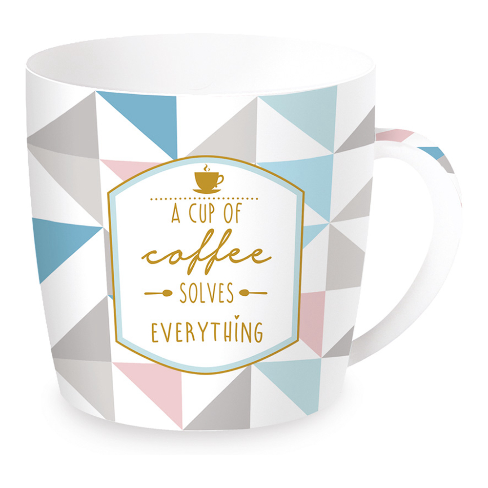 Porcelain Mug 350 ml In Tin Box A Cup Of Coffee Solves Everything