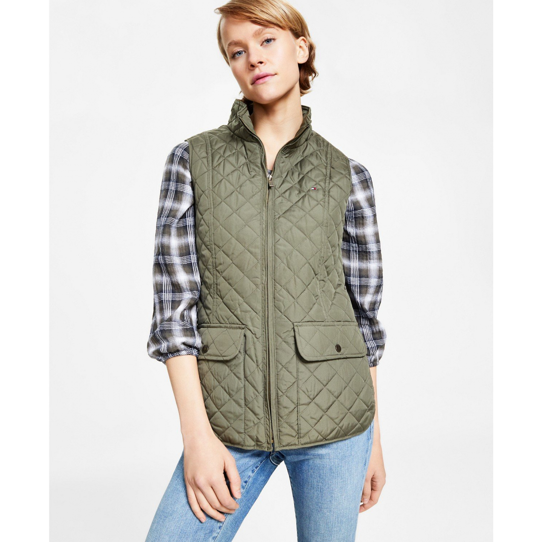 Gilet 'Quilted Zip Front' pour Femmes