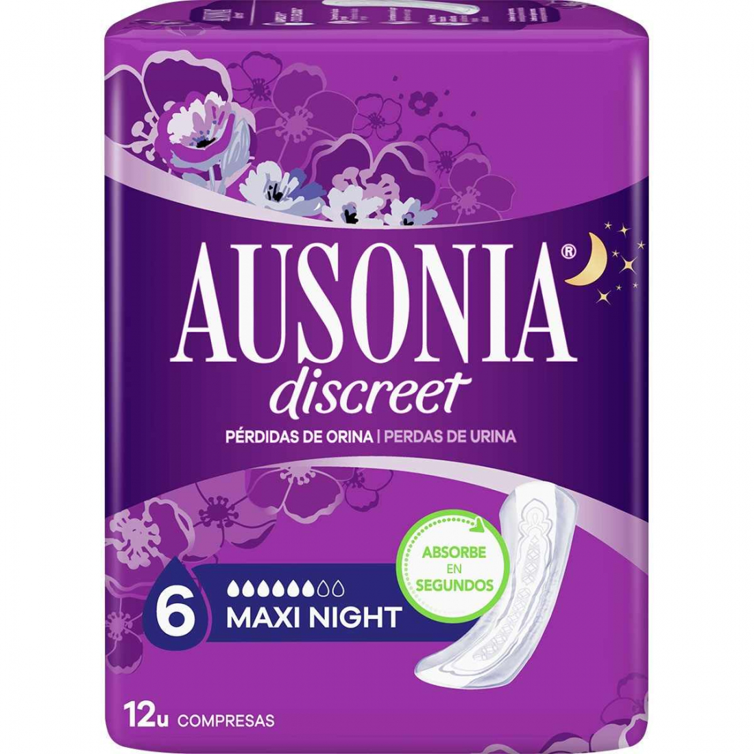 'Discreet Day & Night' Incontinence Pads - Maxi 12 Pieces