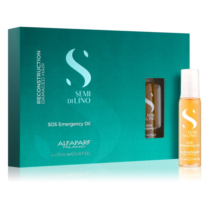 Huile Cheveux 'Semi Di Lino Reconstruction SOS Emergency' - 13 ml, 6 Pièces