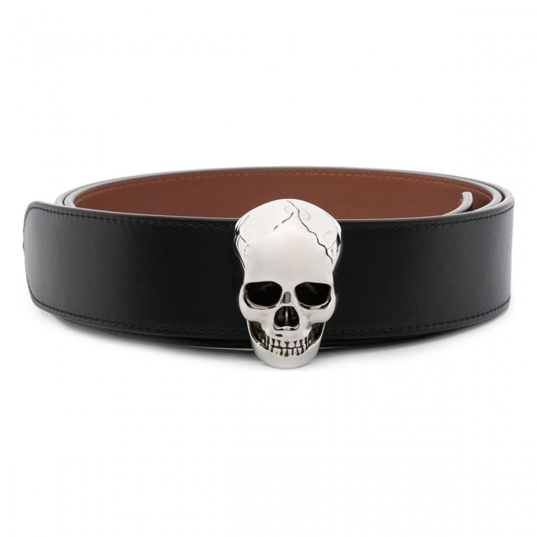 Men's 'Skull Embellished Buckle' Belt