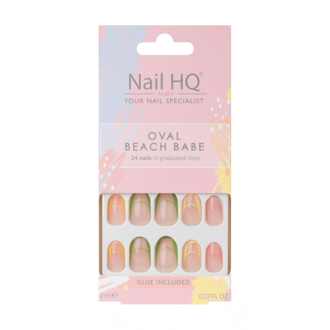 'Oval Beach Babe' Fake Nails -24 Pieces