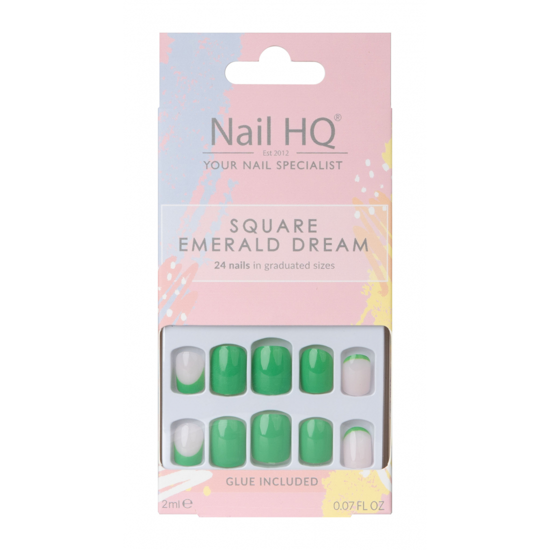 'Square Emerald Dream' Fake Nails -24 Pieces