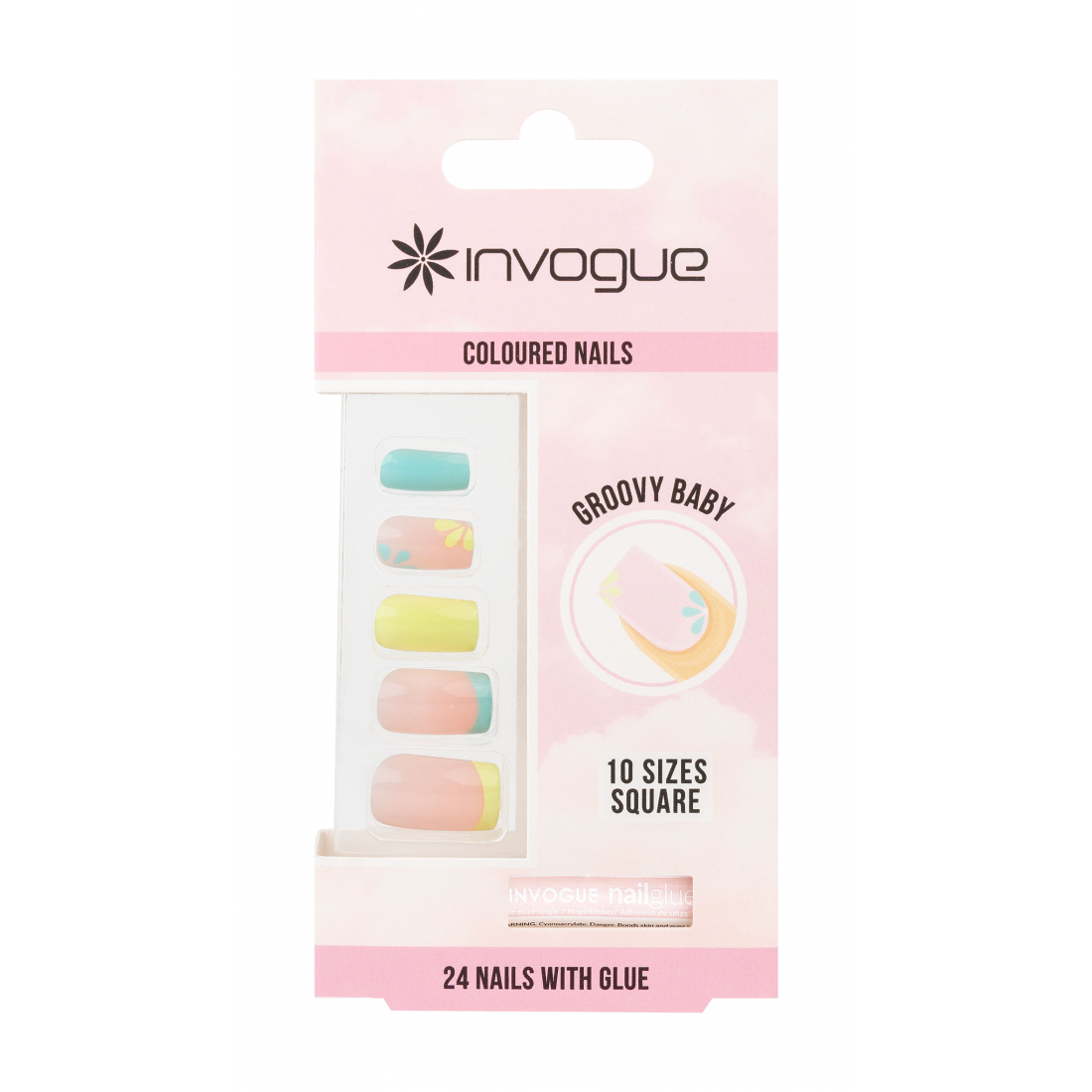 Faux Ongles 'Groovy BabySquare' -24 Pièces