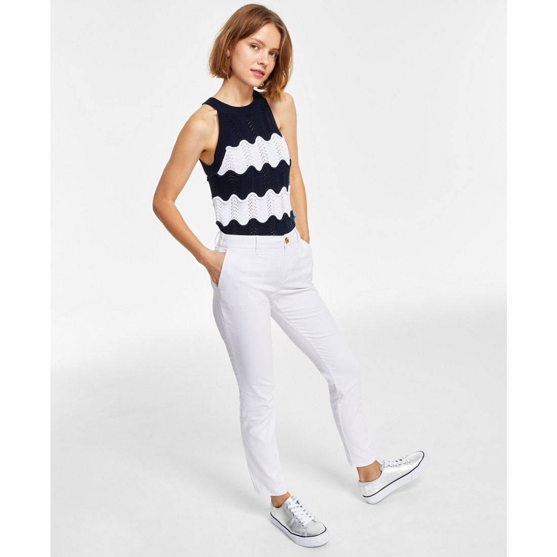 'TH Flex Hampton Cuffed Chino Straight-Leg Pants' pour Femmes