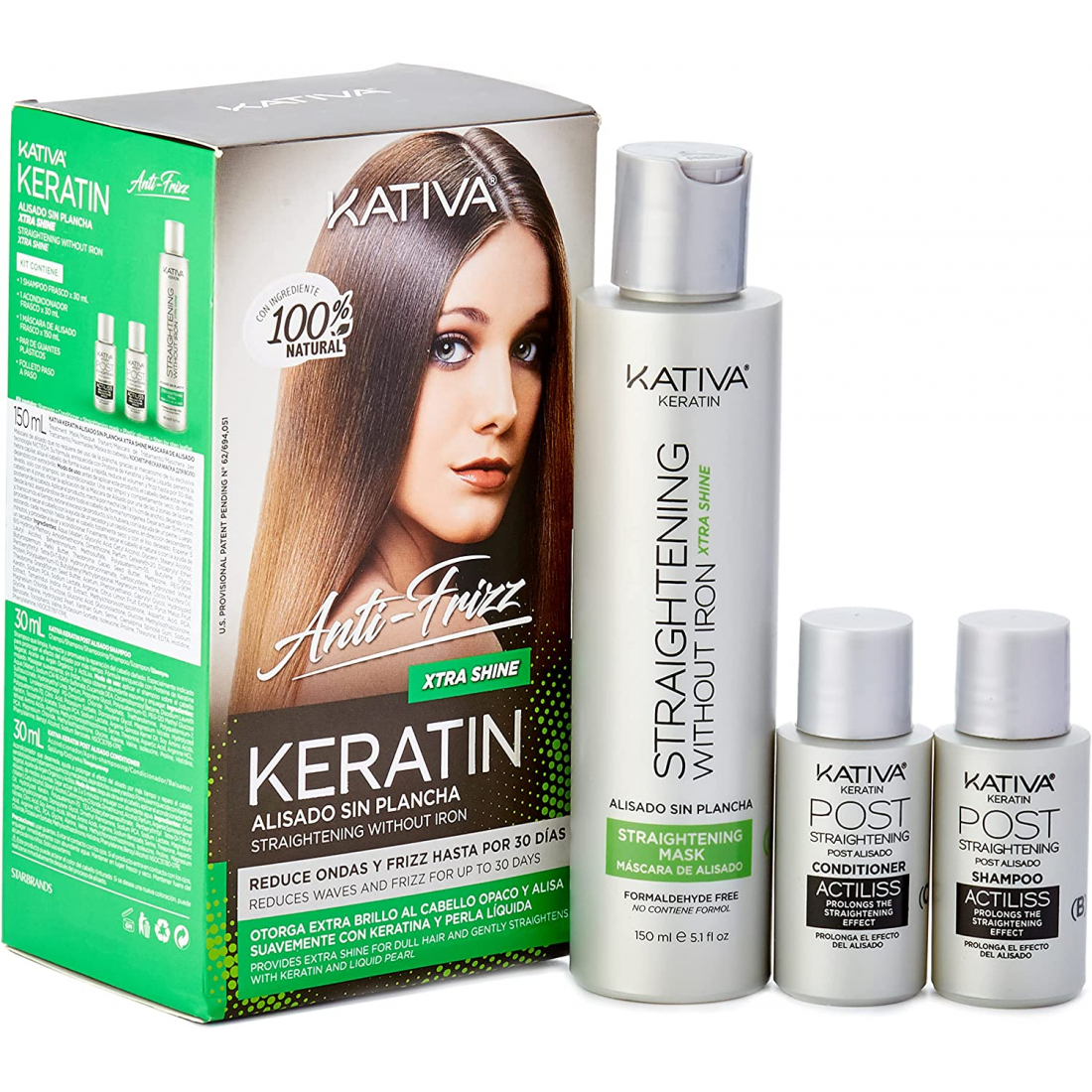 Traitement pour le Lissage des Cheveux 'Keratin Anti-Frizz Alisado Sin Plancha Extra Brillo' - 30 Jours