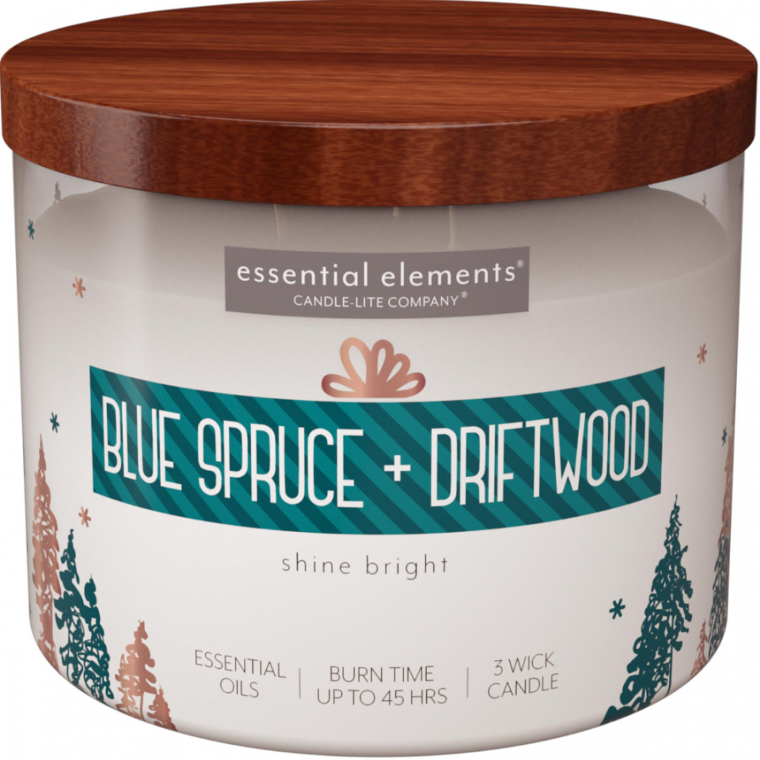 Bougie 3 mèches 'Blue Spruce & Driftwood' - 418 g