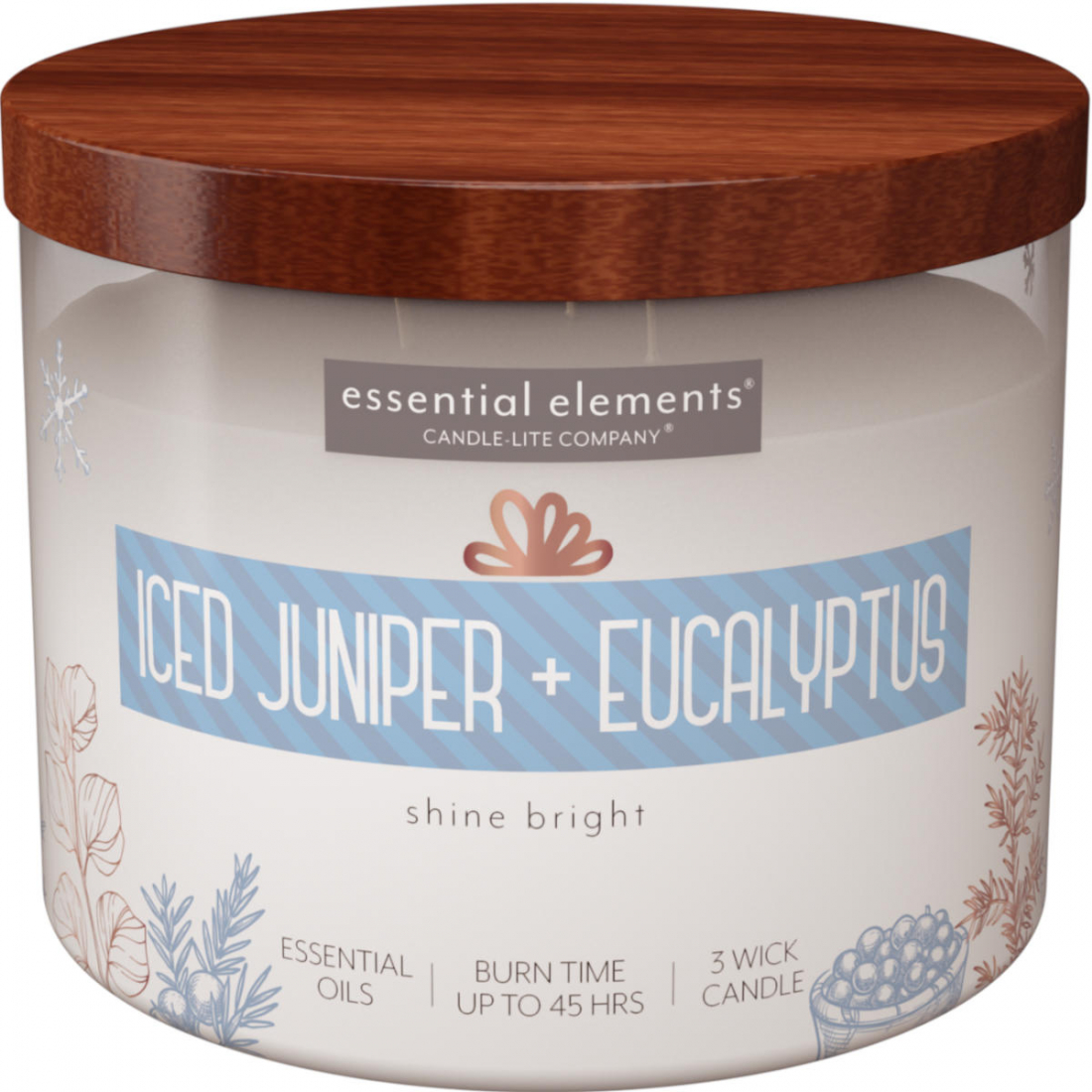 'Iced Juniper & Eucalyptus' 3 Wicks Candle - 418 g