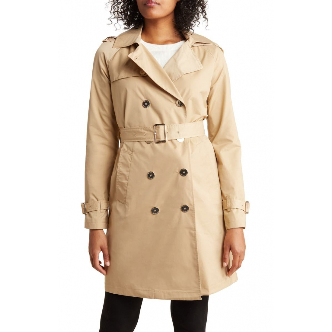 Women's 'Belted Removable Hood' Trench Coat