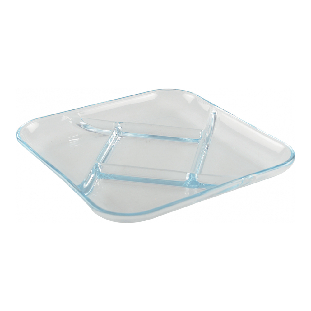 Square Glass Dish With 5 Compartments