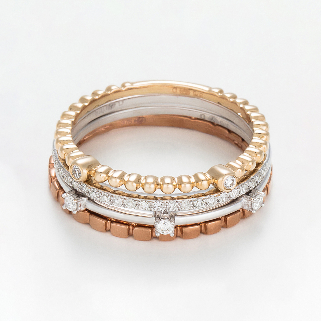 'Harmonie' Ringset für Damen - 4 Stücke