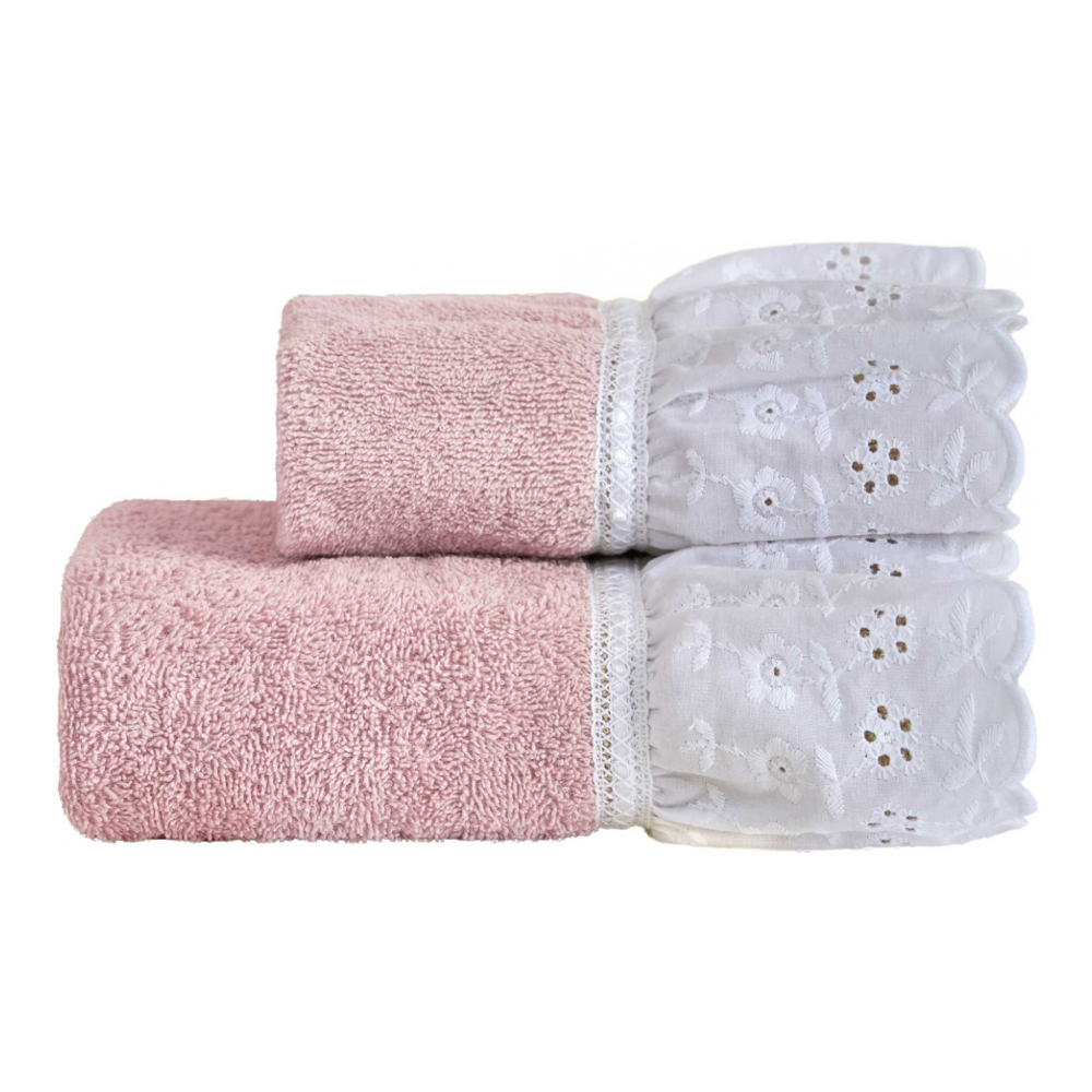 Louvre Hand And Guest Terry Towel Set, Pink