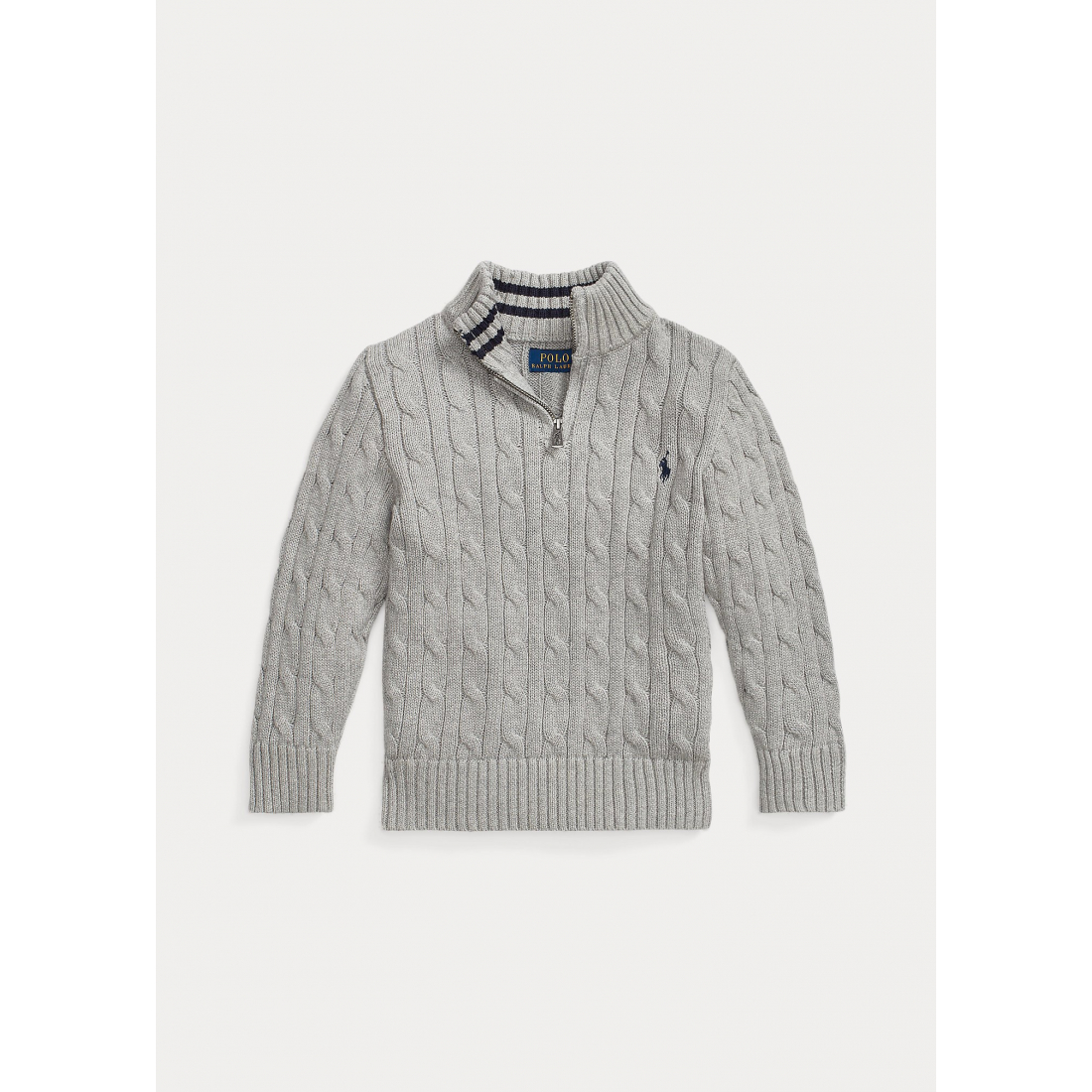 'Cable-Knit Cotton Quarter-Zip Sweater' pour Garçons