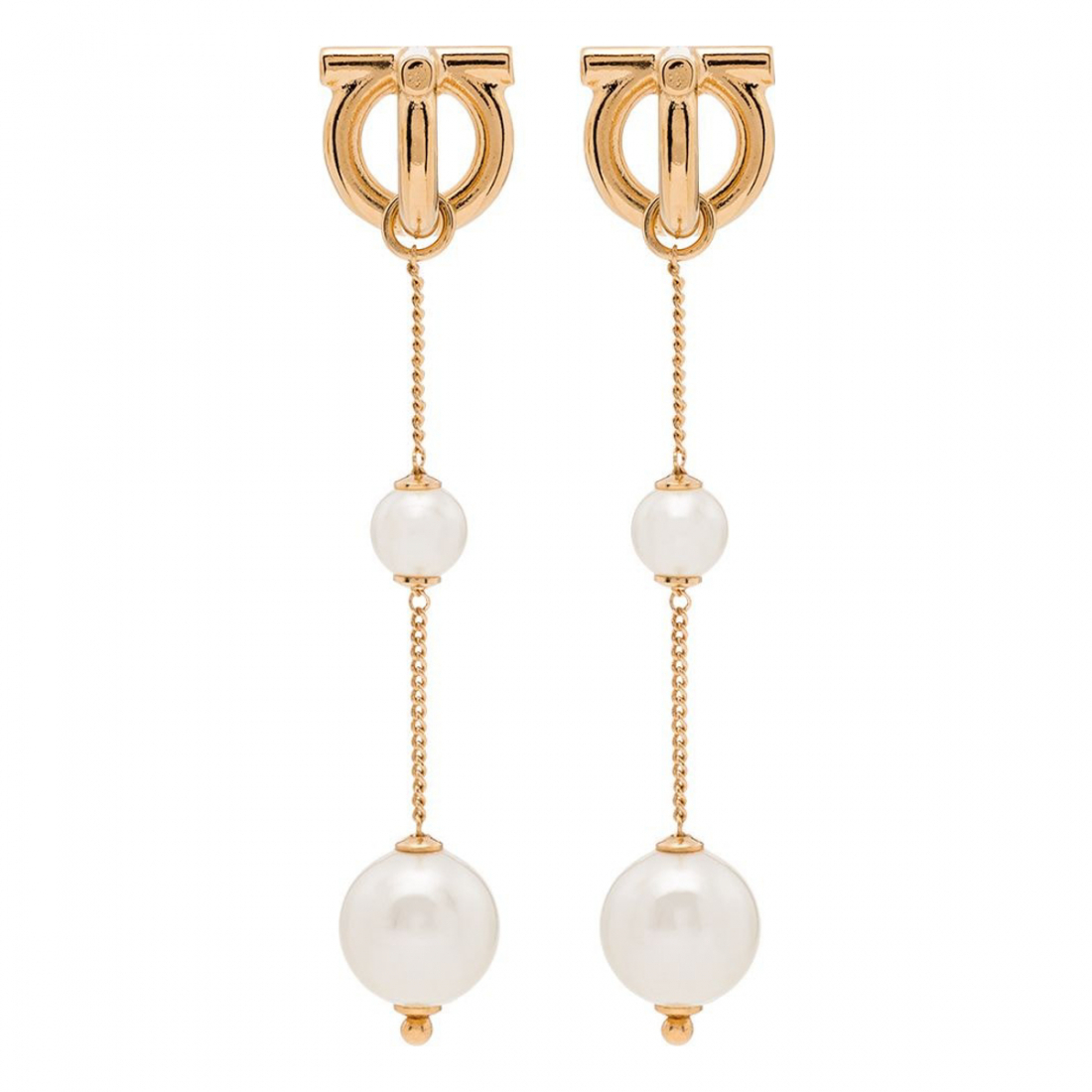 Women's 'Gancini Pearl-Embellished Drop' Earrings