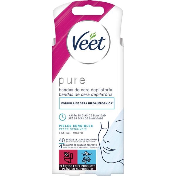 Bandes de cire pour visage 'Pure' - 40 Pièces