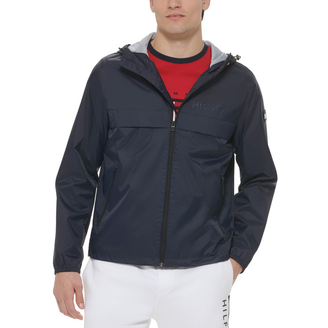 Veste de pluie 'Stretch Hooded Zip-Front Rain Jacket' pour Hommes