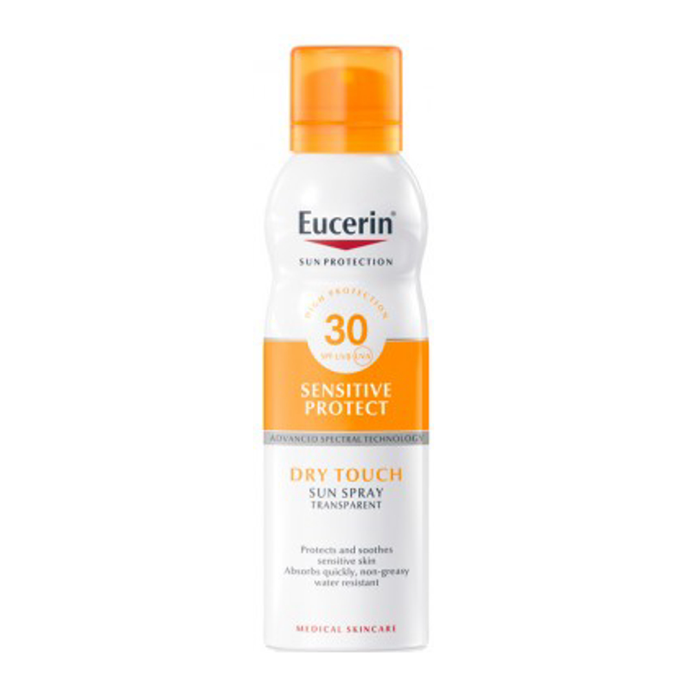 Crème solaire pour le corps 'Sensitive Protect Spray Transparent Dry Touch SPF30' - 200 ml