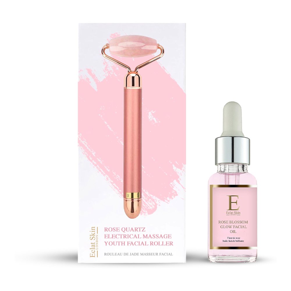 Huile pour le visage, Masseur visage 'Rose Quartz + Rose Blossom' - 30 ml