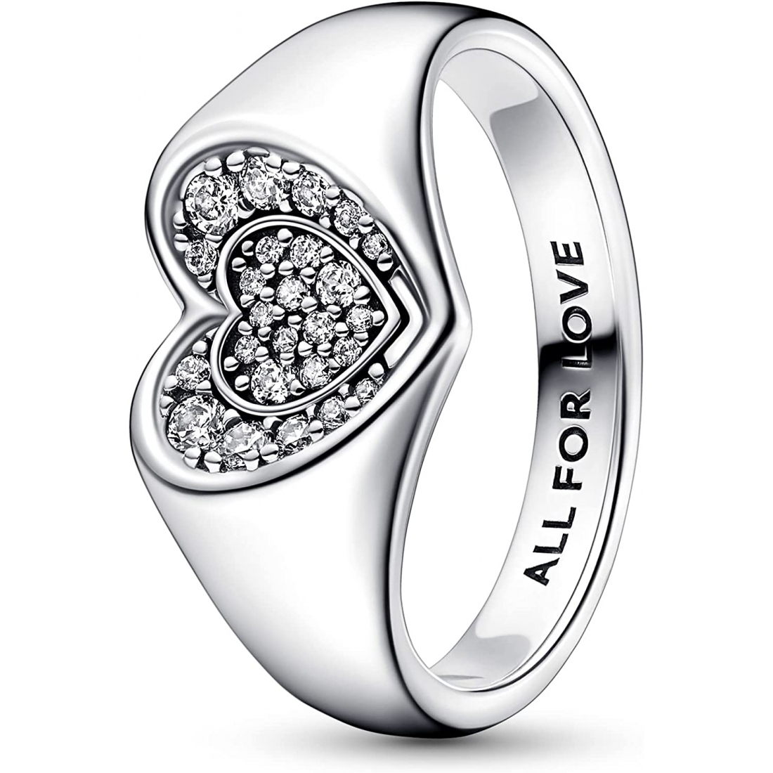 Women's 'Radiant Heart Pavé Signet' Ring