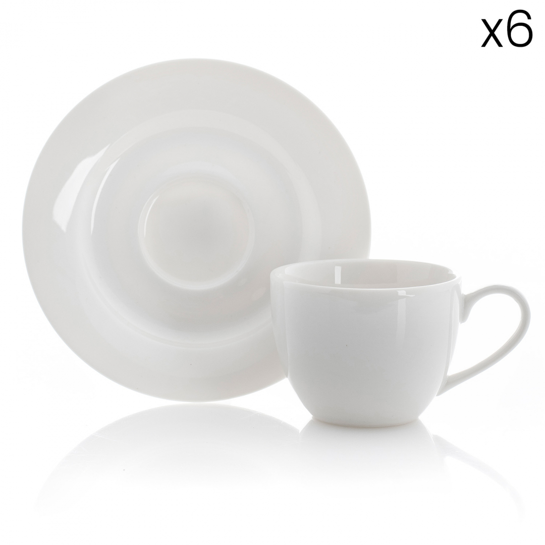 Set 6 Coffee Cups With Saucers 100cc