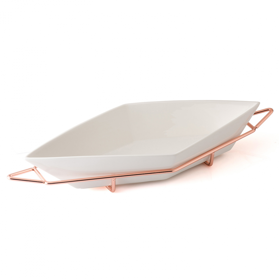 Food Server With Rose Gold Support 40X18