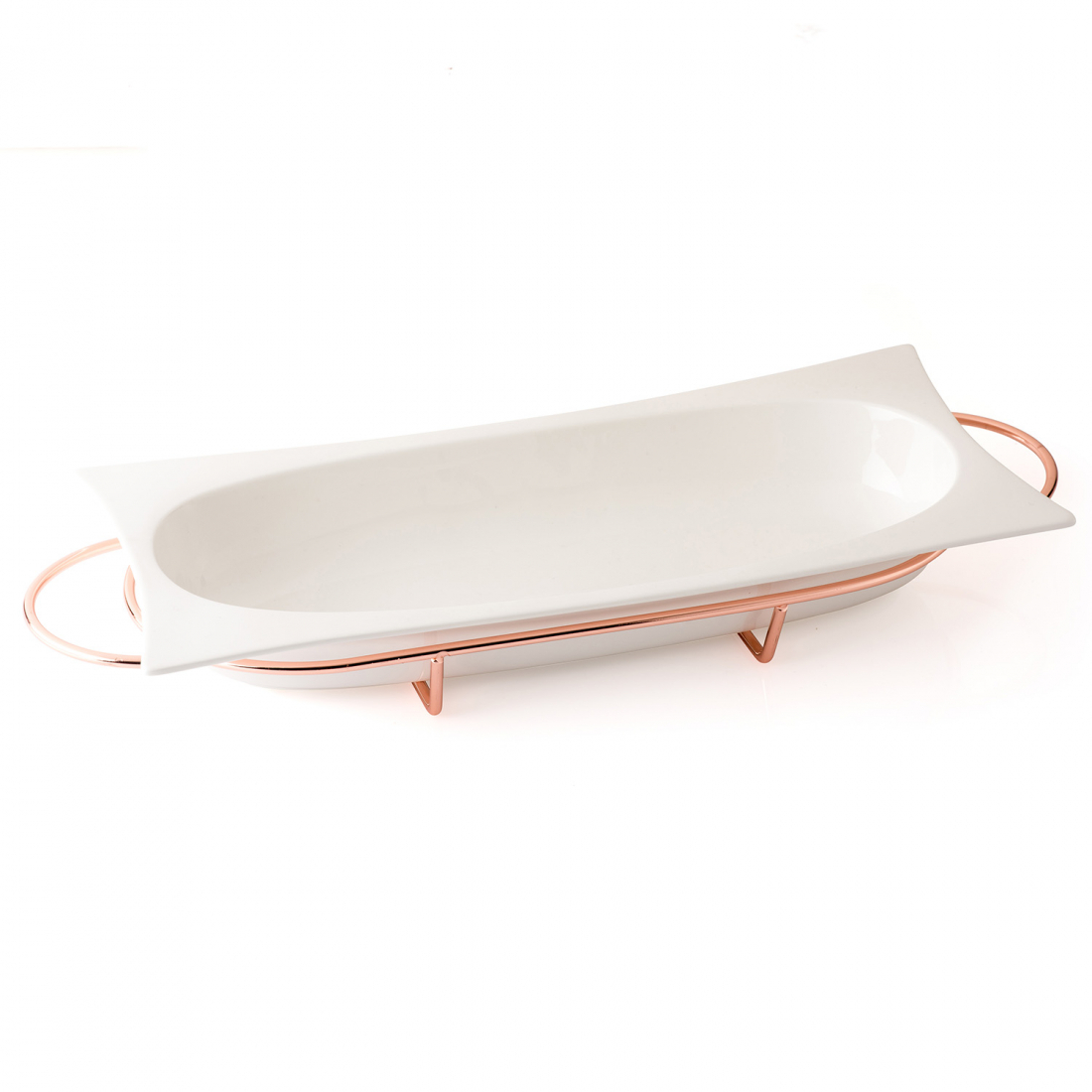 Food Server With Rose Gold Support 40X16