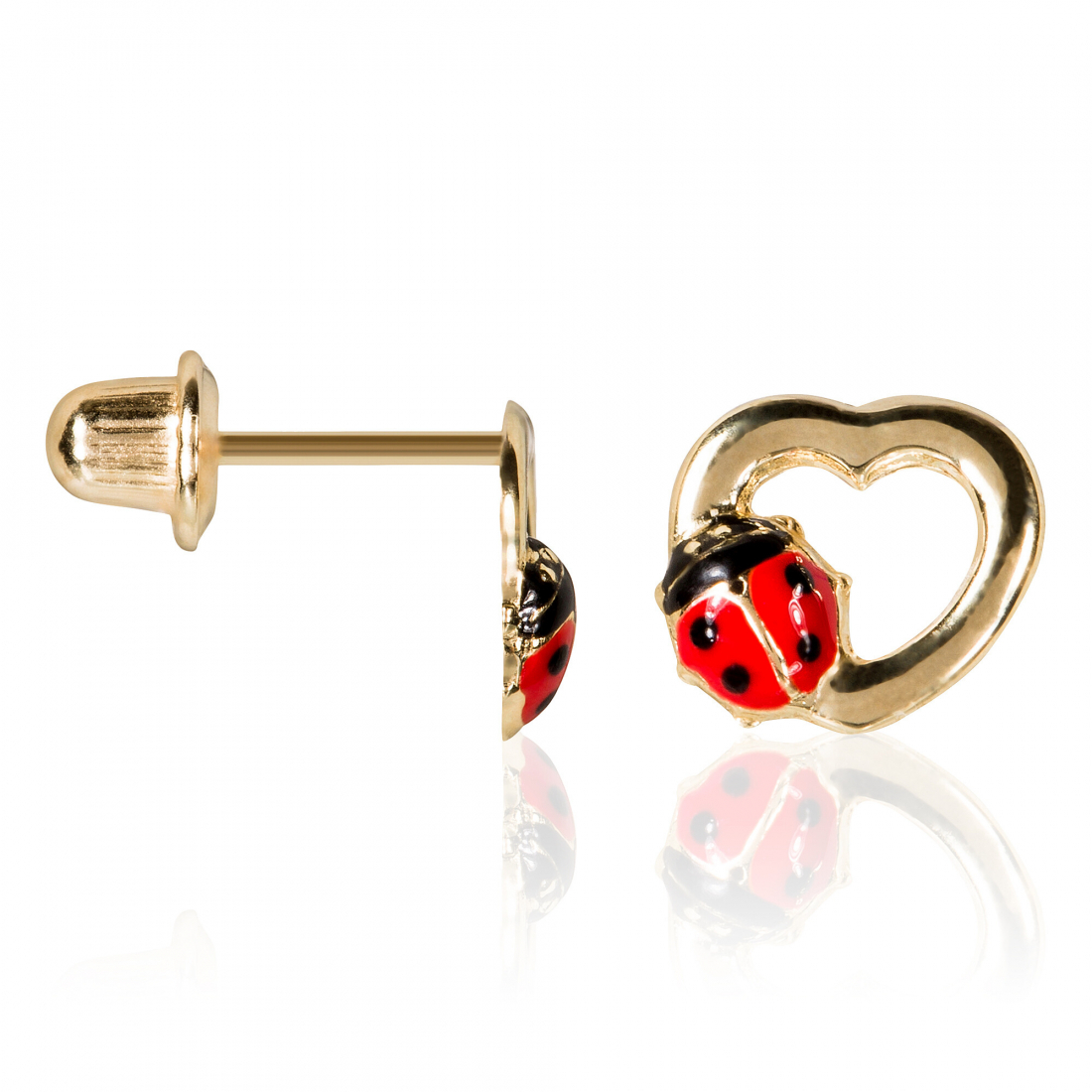 Boucles d'oreilles 'Coccinelle Amoureuse' pour Filles