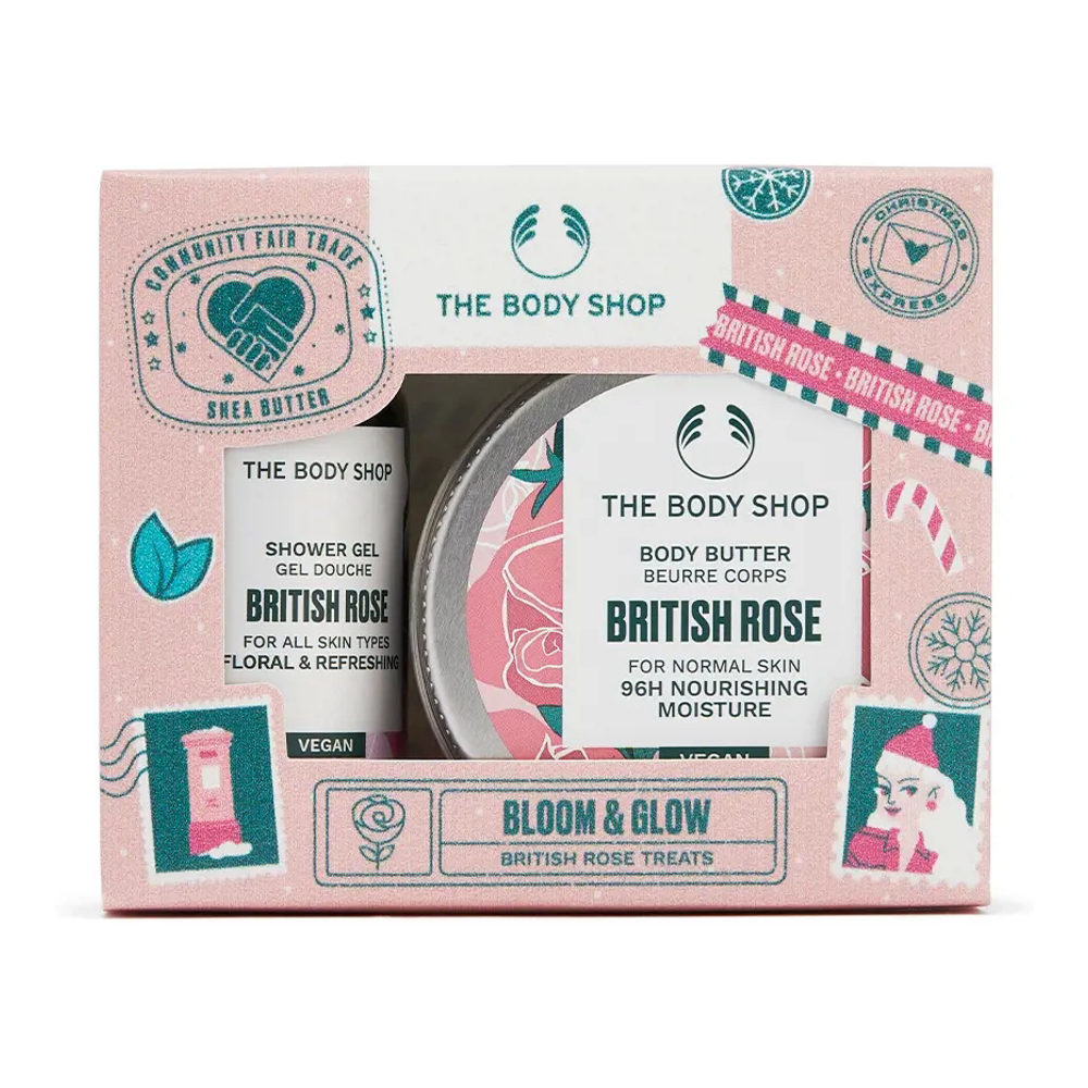 'Bloom & Glow British Rose' Körperpflegeset - 2 Stücke
