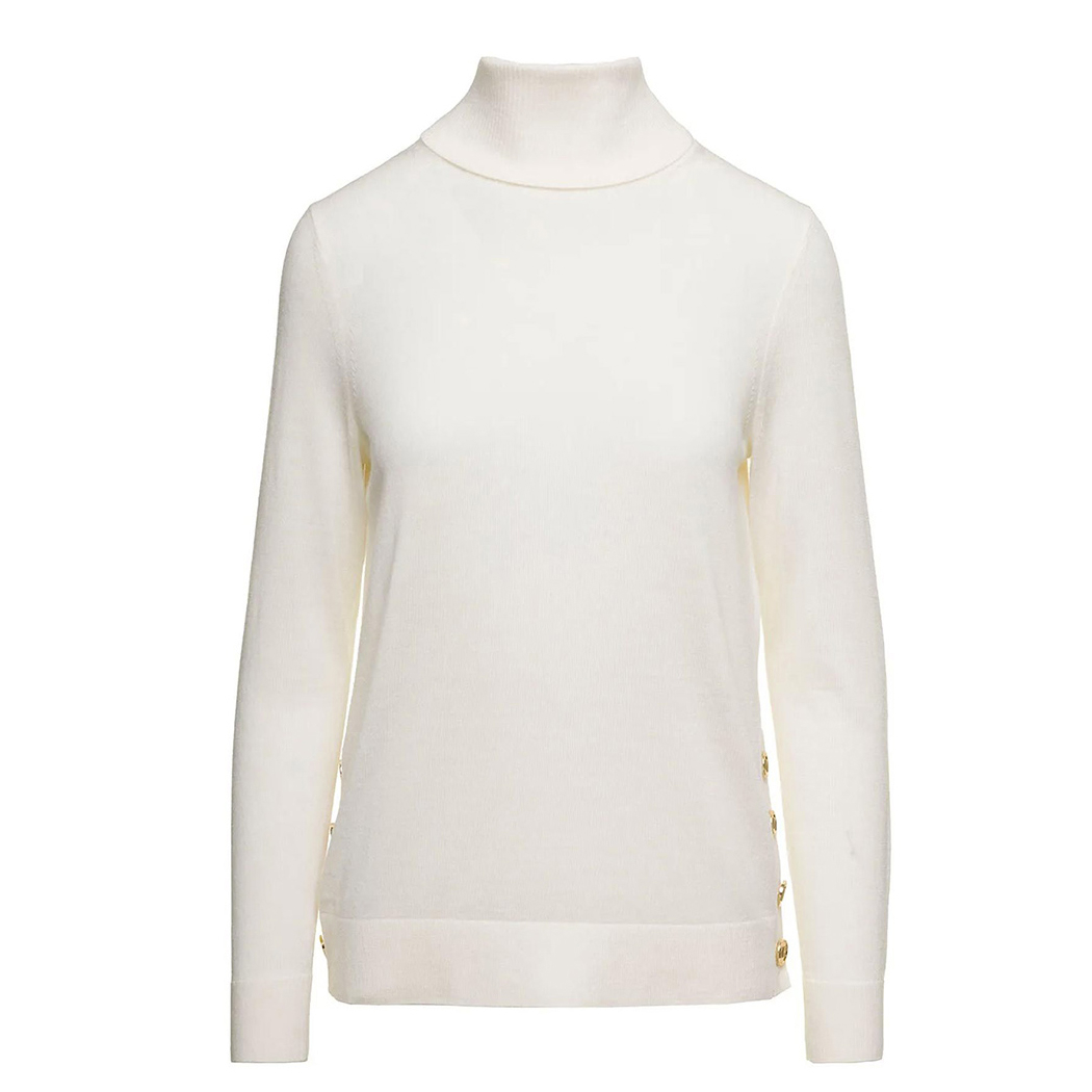 Women's 'Decorative Button' Turtleneck Sweater
