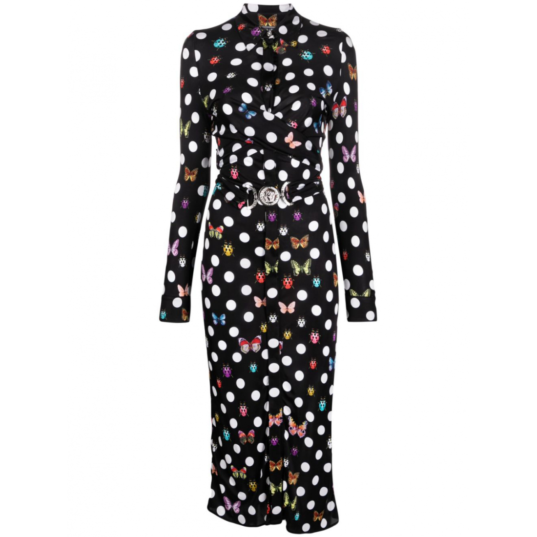 Women's 'X Dua Lipa Butterflies & Ladybugs Polka Dot' Long-Sleeved Dress