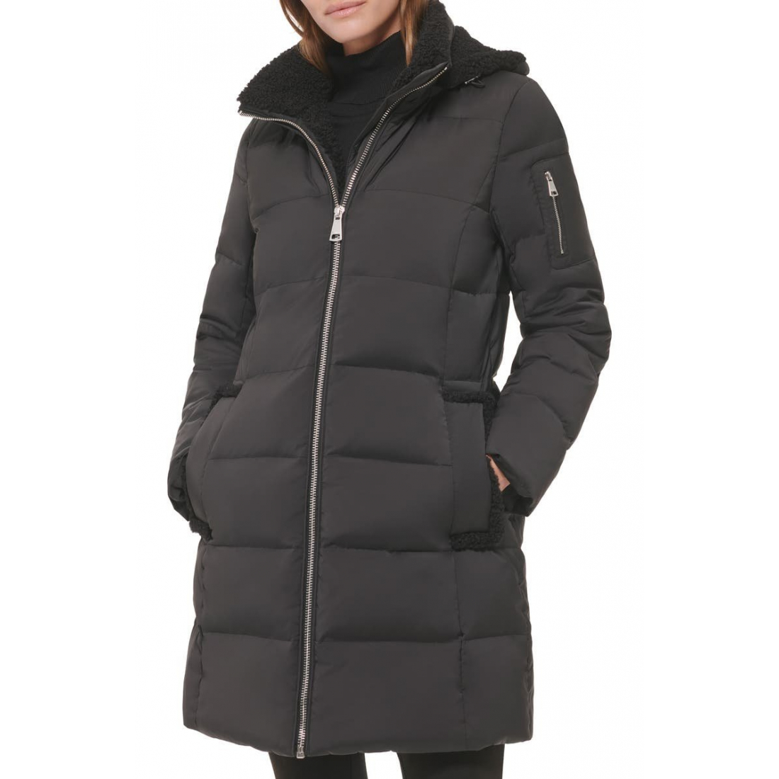 'Faux Shearling Lined Down Puffer Jacket' pour Femmes