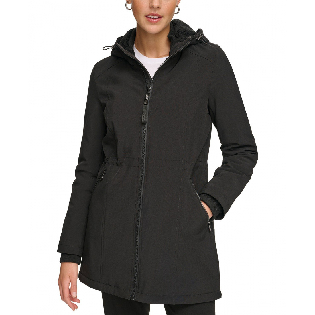 Imperméable 'Hooded Faux-Fur-Lined' pour Femmes