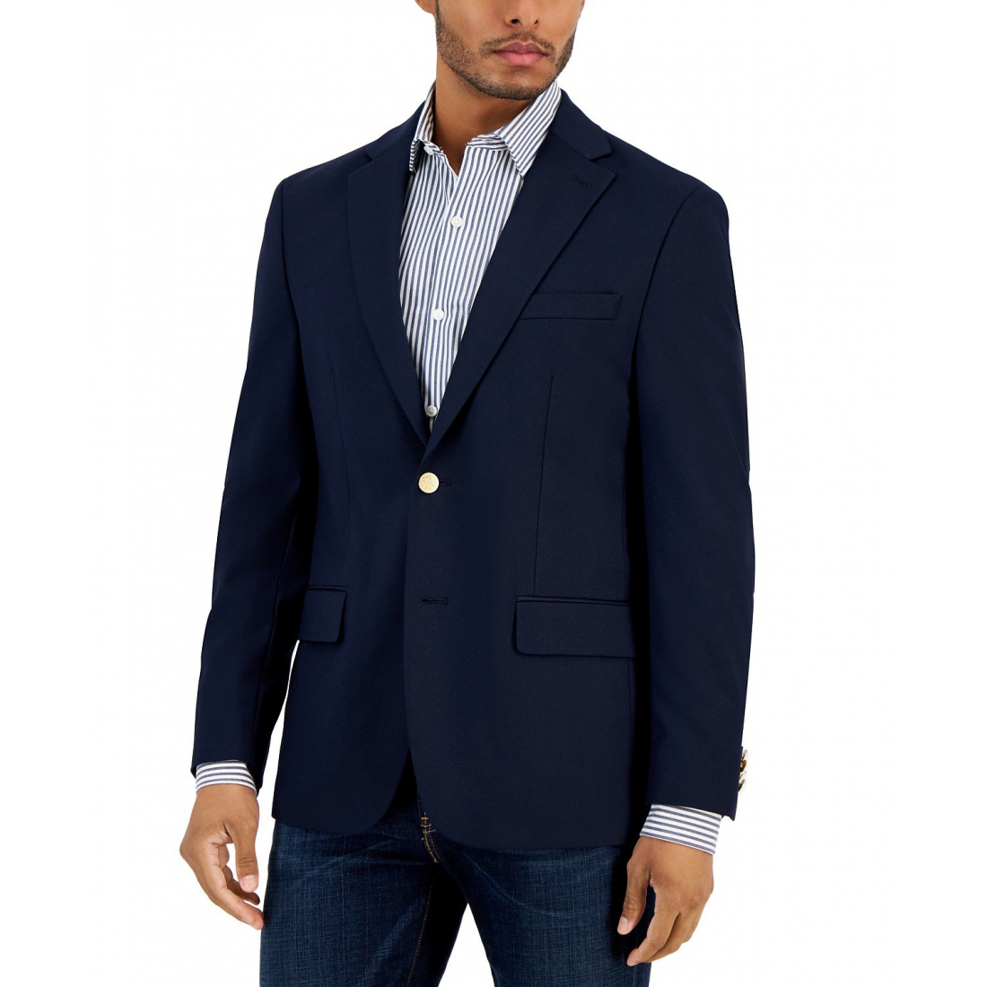 Blazer 'Modern-Fit Solid Navy' pour Hommes