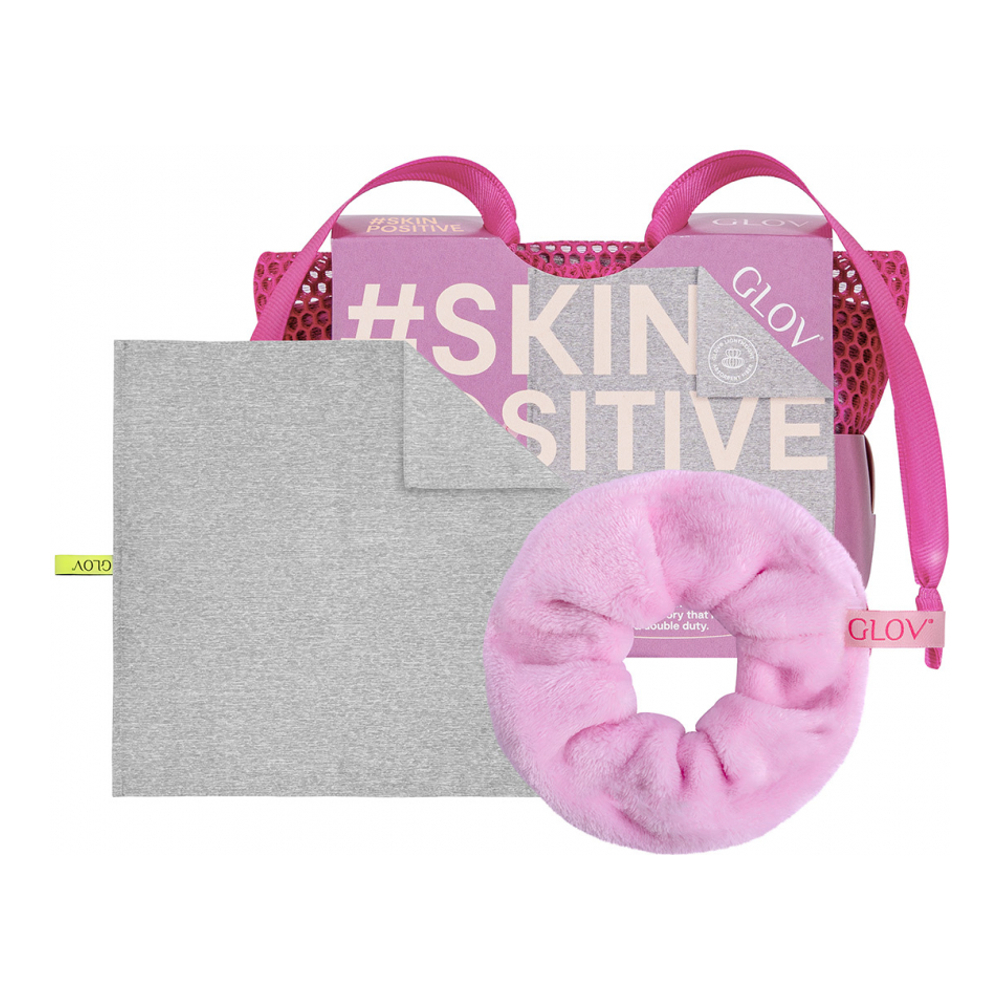 #Skin Positive Set | Gym Super-Absorbent Face Towel 38/38 And Ultra Soft Face Cleansing Scrunchie 2-In-1 Tie And Makeup Remover