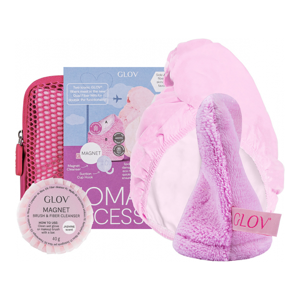 Nomad Necessities Set | Dual Fiber Makeup Removing And Skincare Mitt With Super-Absorbent Eco-Friendly Sports Hair Wrap
