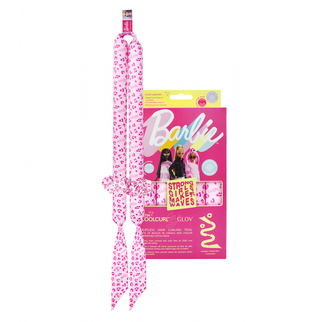 Barbie™ ❤︎ Coolcurl™ Satin Heatless Hair Curling Tool Set | Satin Zigzag