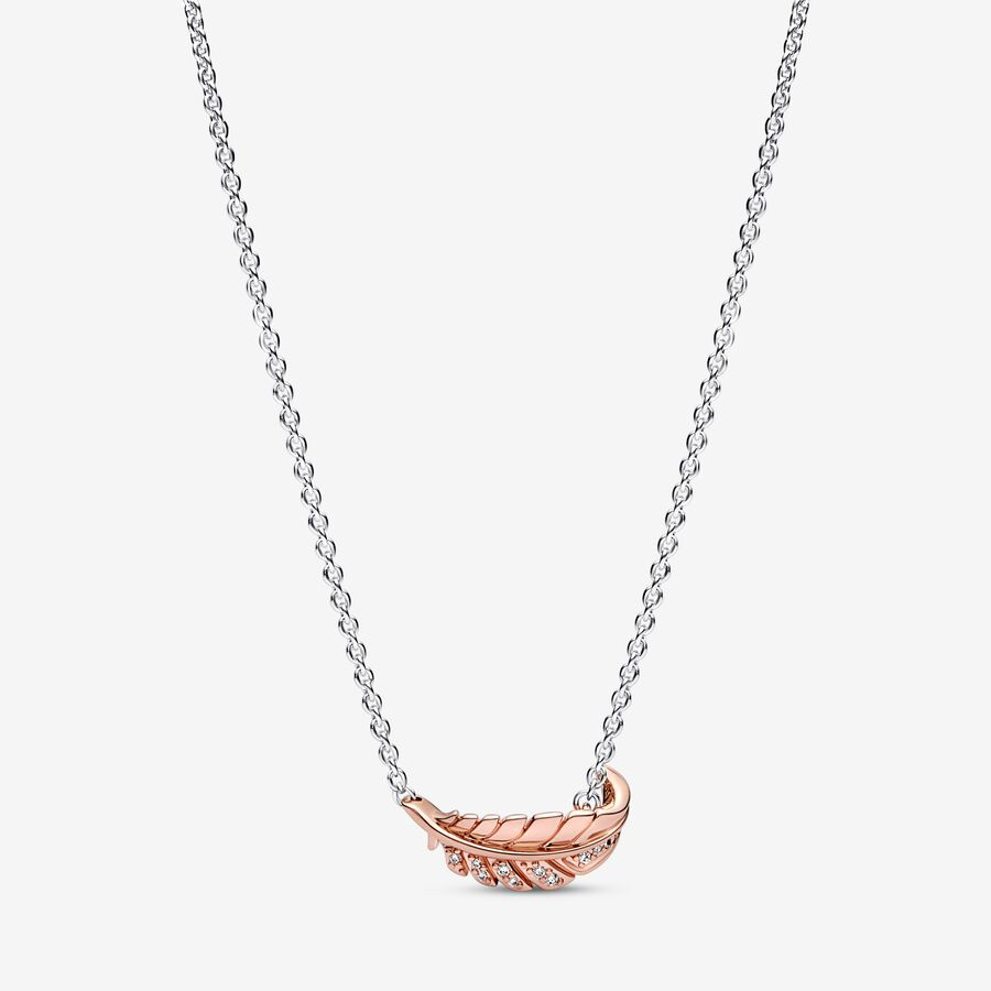 Women's 'Floating Curved Feather' Necklace