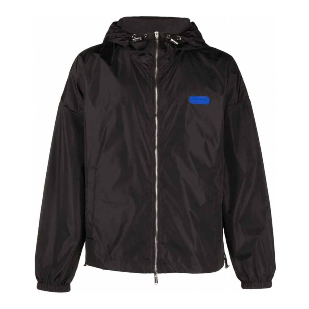 'Logo-Patch Hooded' Windbreaker für Herren