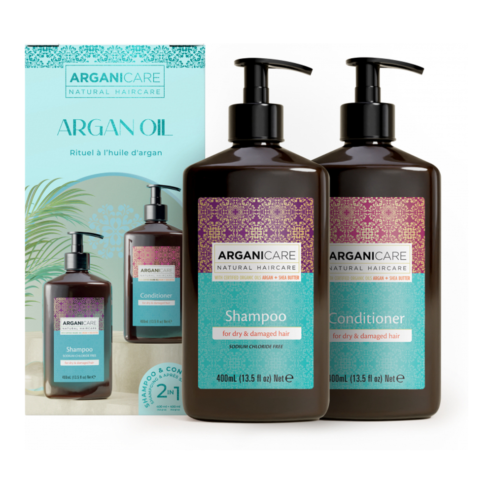 'Coffret Shampooing + Après-shampooing Argan' - 400 ml, 2 Pièces