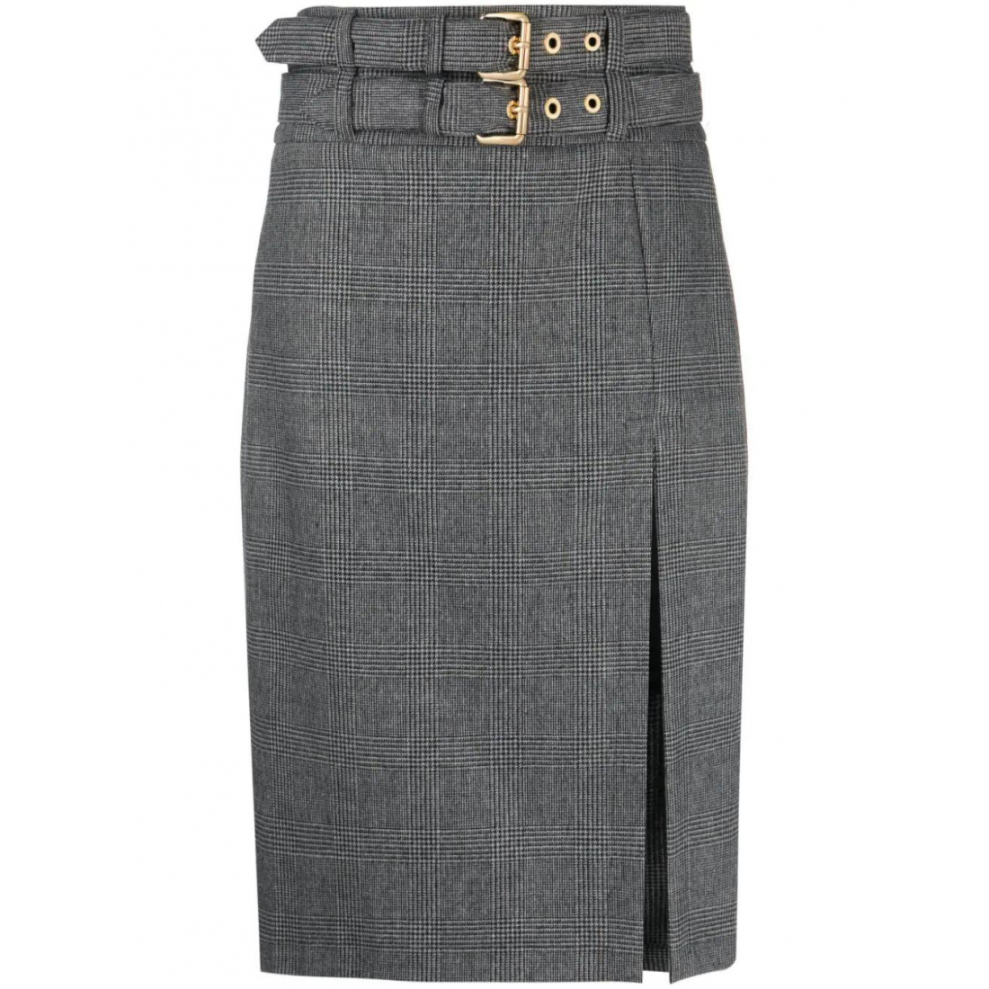 Jupe Midi 'Goldie Plaid Check Belted' pour Femmes