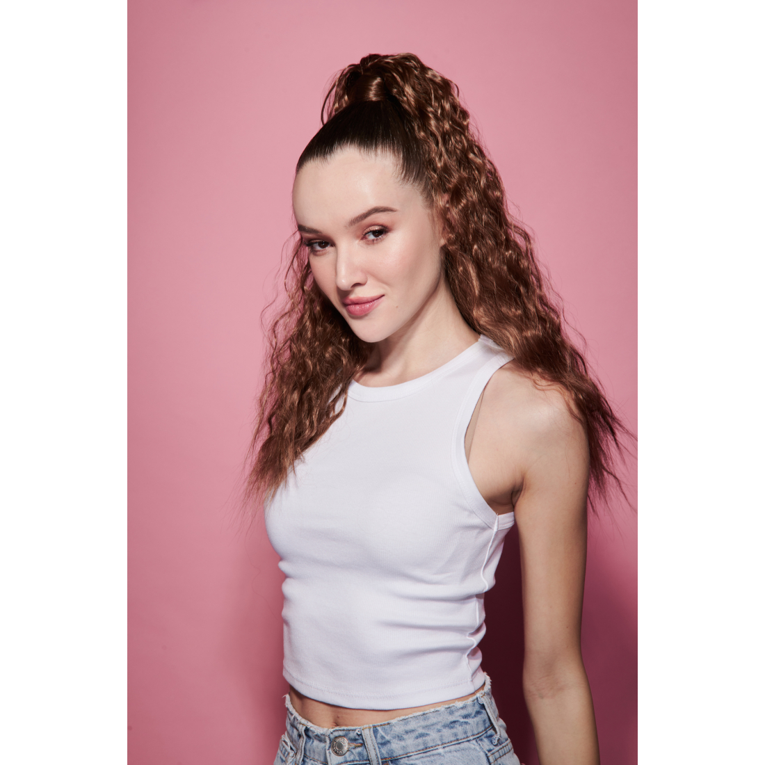 'Curly' Ponytail - Light Brunette
