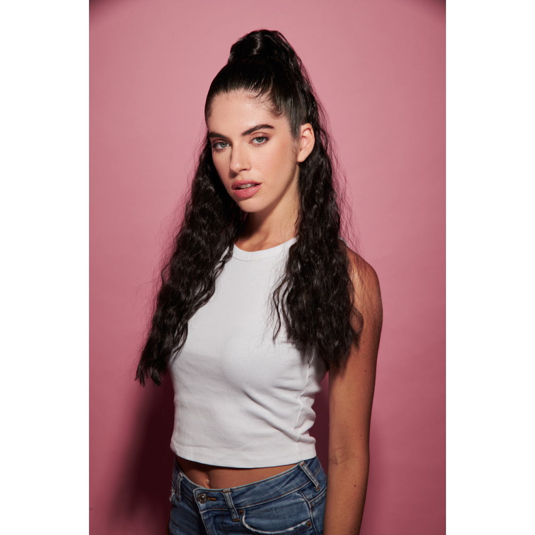 Queue de cheval 'Curly' - Brunette