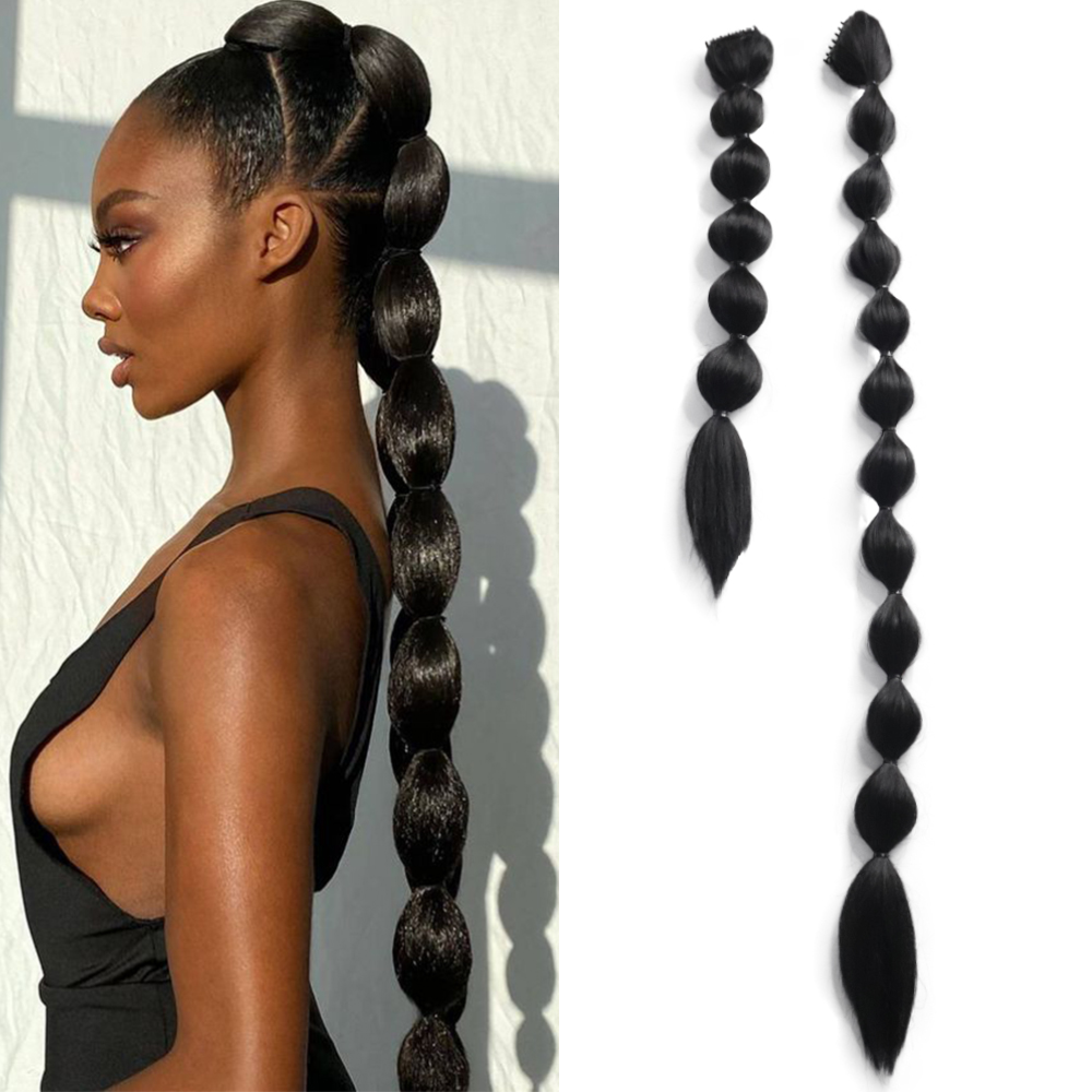 Queue de cheval 'Afro Braided' - Natural Black