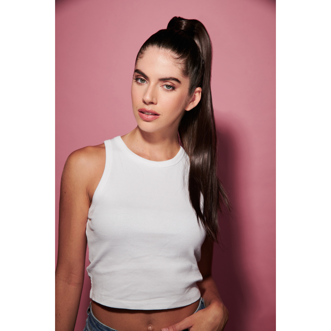 'Stiff' Ponytail - Dark Brunette