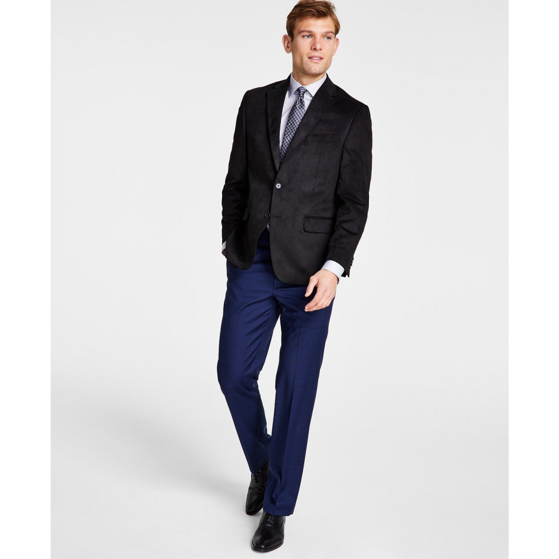 'Classic Fit Notch Lapel Faux Suede Sport Coat' Klassischer Blazer für Herren