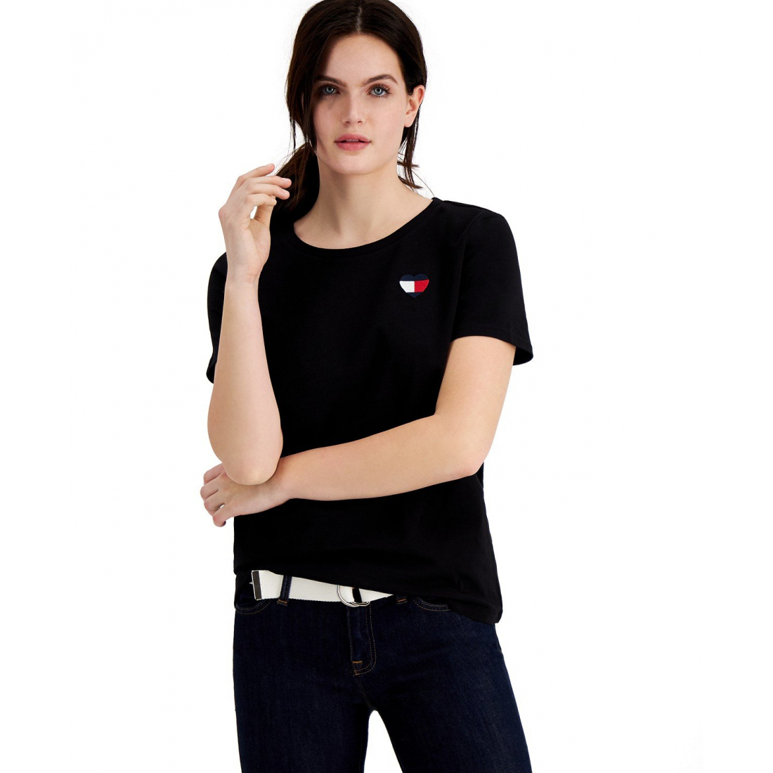 T-shirt 'Embroidered Heart-Logo' pour Femmes