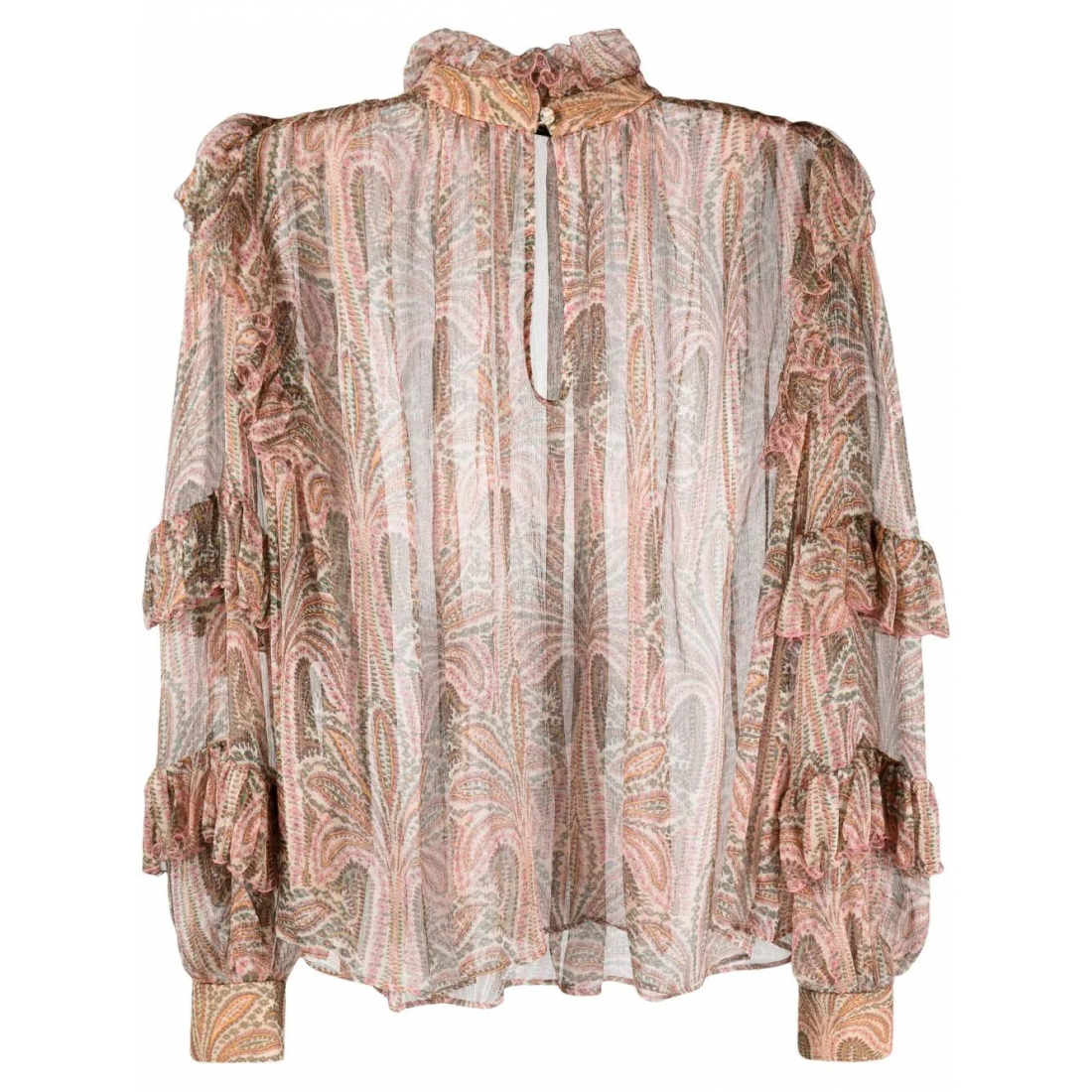 Blouse à manches longues 'Ruffled Paisley-Print' pour Femmes