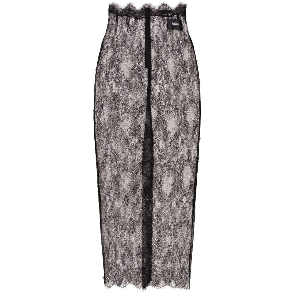 Women's 'Semi-Sheer Lace' Midi Skirt