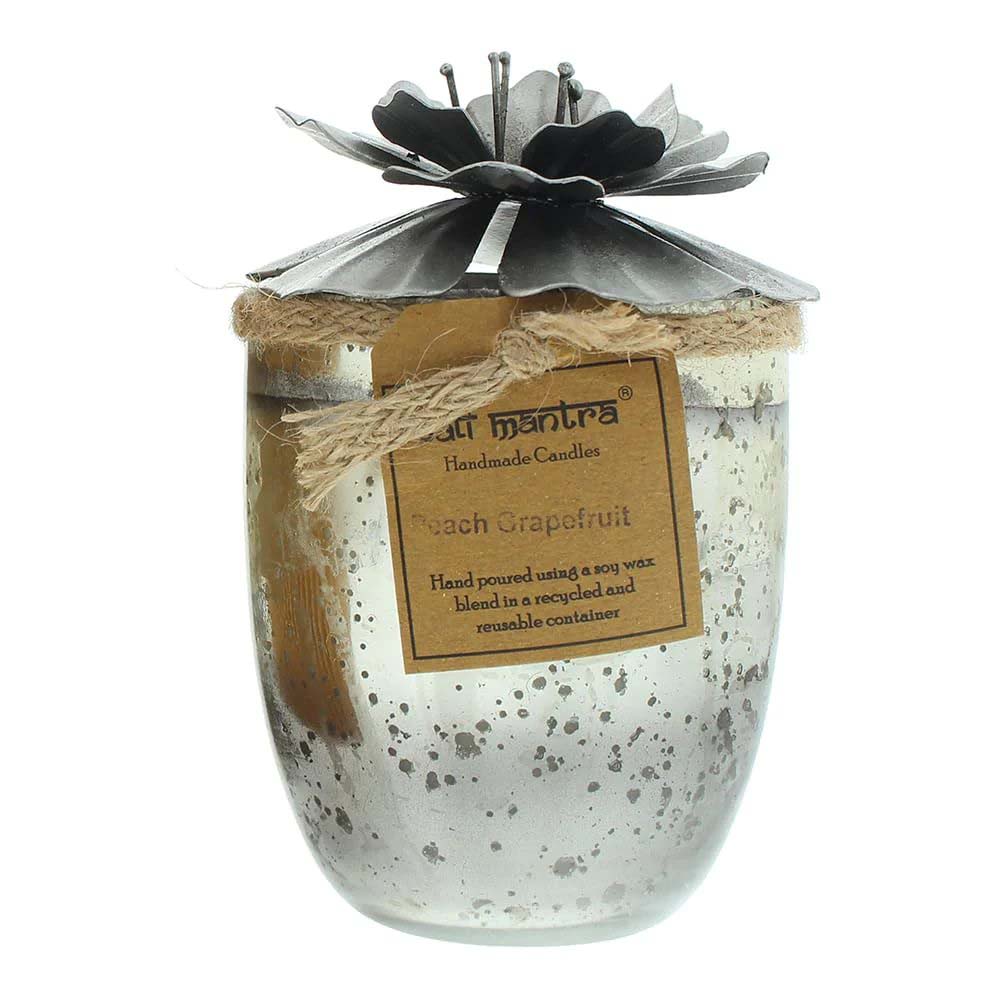 'Hibiscus Peach Grapefruit Silver' Candle - 500 g