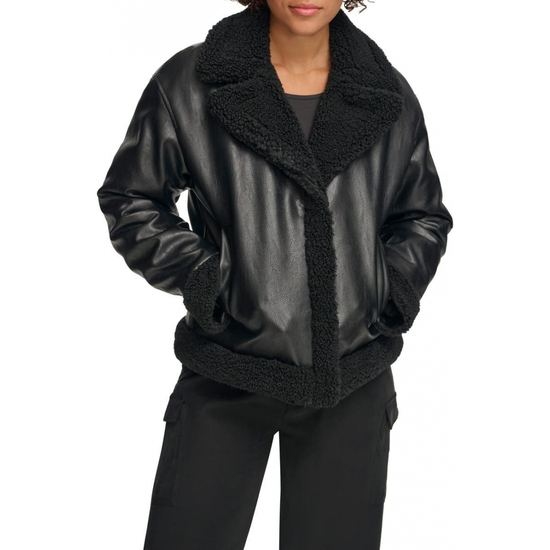 Veste matelassée 'High Pile Asymmetrical' pour Femmes